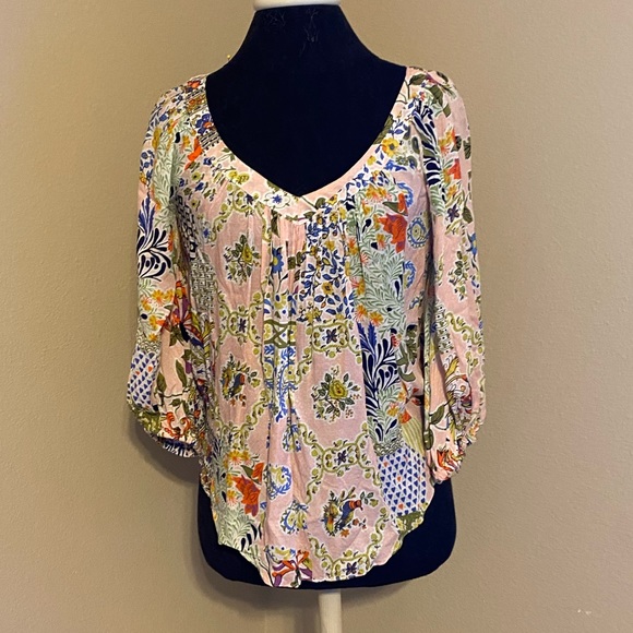 Anthropologie Tops - ❤️ Anthropologie Maeve Printed 3/4 Sleeve Printed Patterned Top